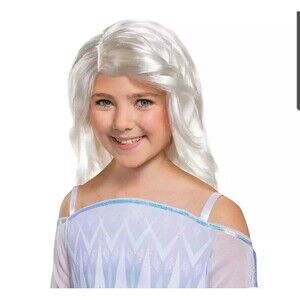 Disney FROZEN 2 II Elsa Snow Queen Blonde Child Kid Wig Halloween Roleplay